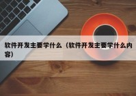 软件开发主要学什么（软件开发主要学什么内容）