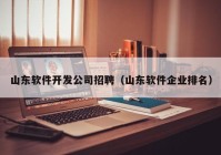 山东软件开发公司招聘（山东软件企业排名）